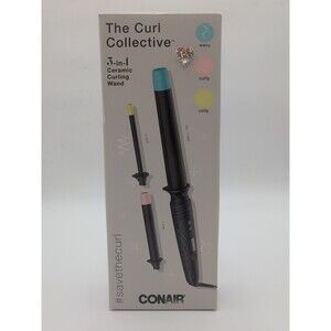 Conair The Curl Collective 3-in-1 Ceramic Curling Wand Model NPTCCC01 - OPEN BOX